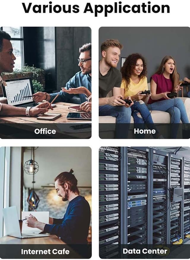 UGREEN Ethernet Cable Cat7 High Speed Flat Gigabit RJ45 LAN Cable 10Gbps Shielded Internet Network Patch Cord Compatible for Gaming PS5/PS4/PS3 Xbox PC Laptop Modem Router PC-2M 2Pack Black