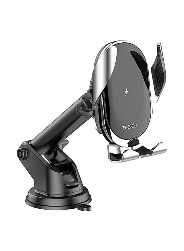 ميزات الشاحن اللاسلكي وهولدر سيارة شكل كوب أسود | C78 Wireless Suction-Cup Phone Holder