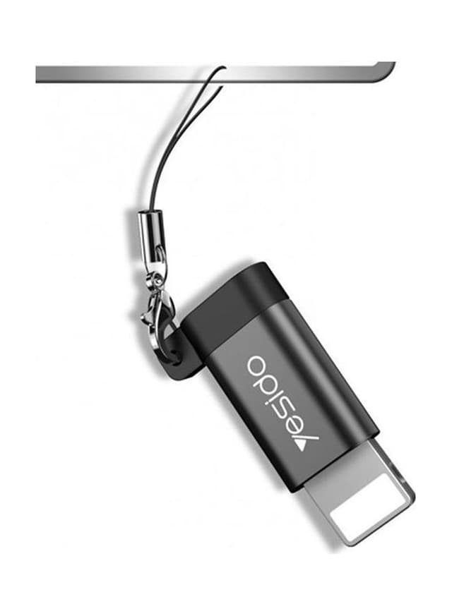 محول OTG صغير من MicroUsb إلى Lightning أسود | Micro To Lightning Adapter