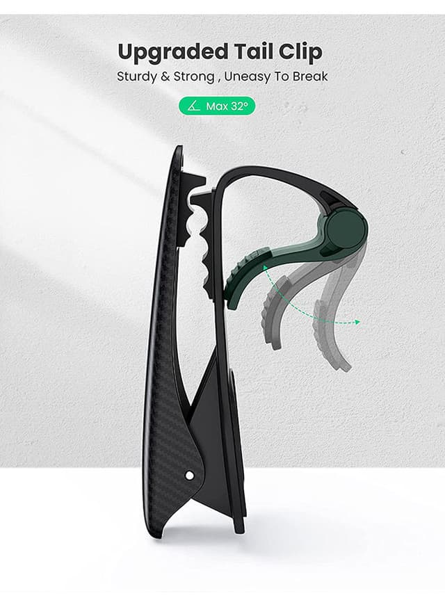 UGREEN Car Phone Clip Holder For iPhone 12/12 Pro 11 Pro Max XS XR 8 7 SE Samsung S20 S10 A71 A21s Huawei P40 P30 Nokia OnePlus Black