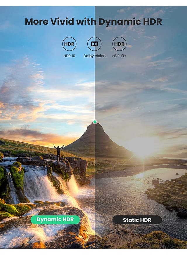 كابل hdmi ( بدقة 4K ، طول 3 متر  ) - اسود UGREEN -  HDMI Cable Ultra High-Speed Cord 48 Gbps