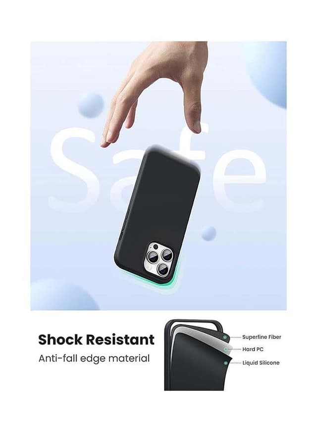 كفر سيليكون لهاتف iPhone 13 Pro لون أسود Silicone Anti-Scratch Protective Case - UGreen