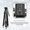 promate Professional Aluminum Video Tripod with Mid-Level Spreader