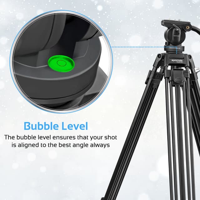 promate Professional Aluminum Video Tripod with Mid-Level Spreader