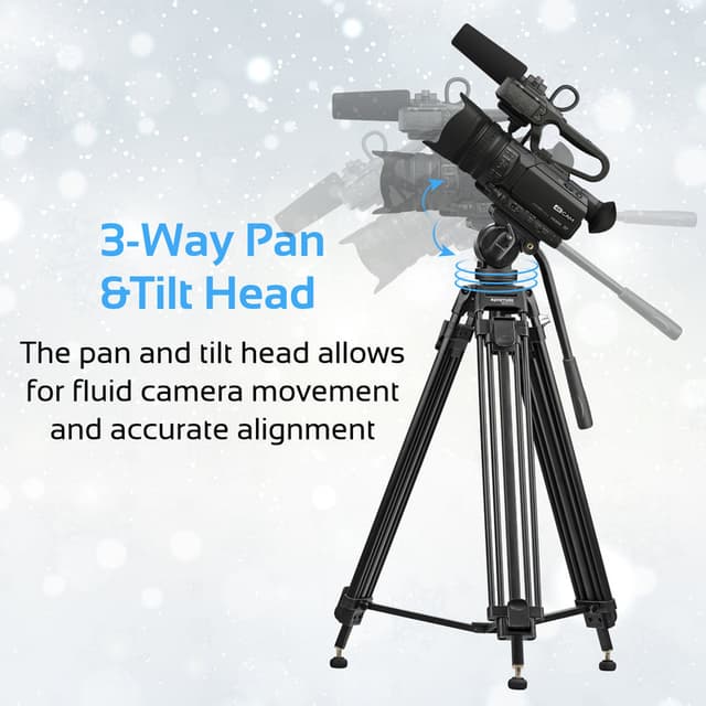 promate Professional Aluminum Video Tripod with Mid-Level Spreader