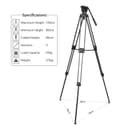 promate Professional Aluminum Video Tripod with Mid-Level Spreader