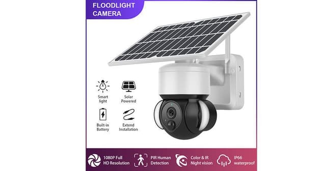 4G PTZ solar Battery Powered Floodlight camera 360 degrees