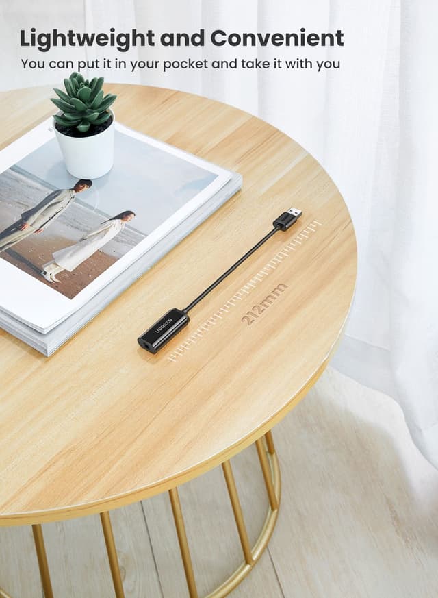 وصلة تحويل USB إلى 3.5 ملم UGREEN USB Sound Card External Converter USB Audio Adapter with 3.5mm Aux Stereo