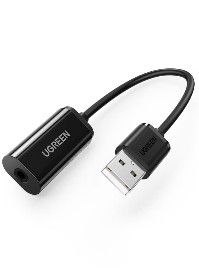 وصلة تحويل USB إلى 3.5 ملم UGREEN USB Sound Card External Converter USB Audio Adapter with 3.5mm Aux Stereo