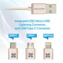 كيبل شحن متعدد الإستخدامات 3 في 1 - 1.2 متر   PROMATE Apple MFi Trio-ended Charge and Sync Cable