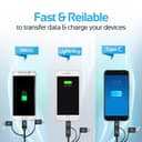 كيبل شحن متعدد الإستخدامات 3 في 1 - 1.2 متر   PROMATE Apple MFi Trio-ended Charge and Sync Cable