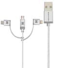 كيبل شحن متعدد الإستخدامات 3 في 1 - 1.2 متر   PROMATE Apple MFi Trio-ended Charge and Sync Cable