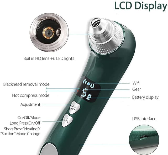 Blackhead Remover Pore Vacuum Cleaner with Camera