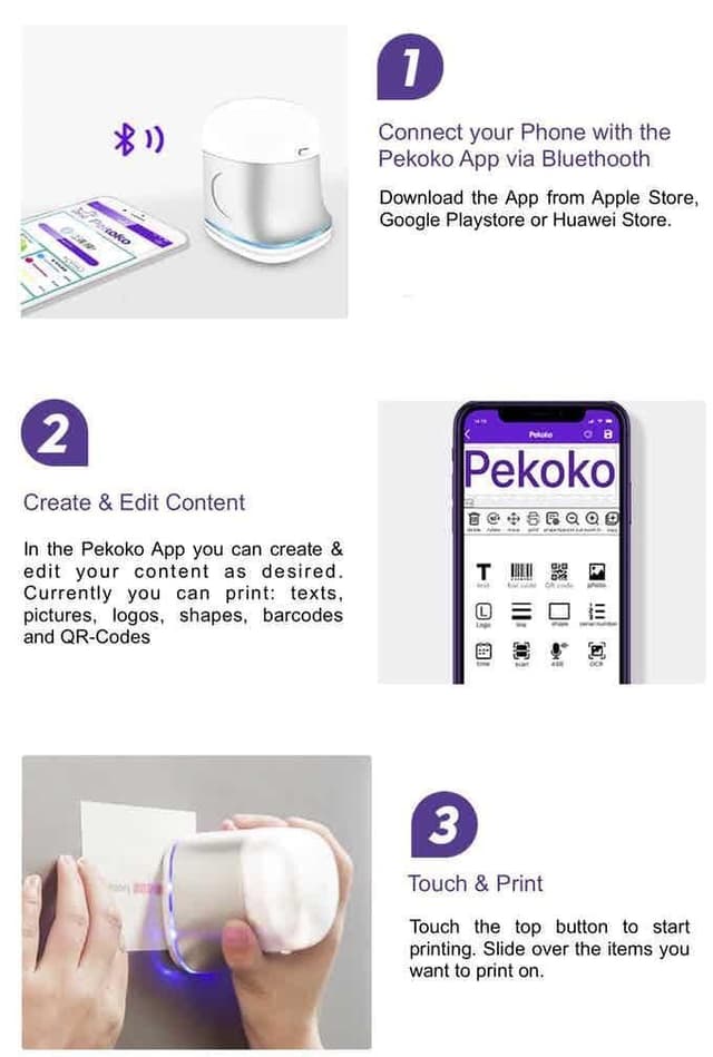 Pekoko mini color photo mobile printer