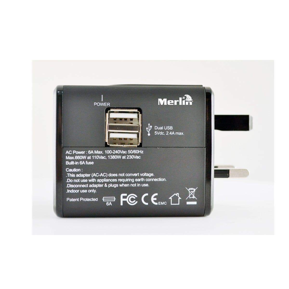 Merlin Universal USB Travel Adapter