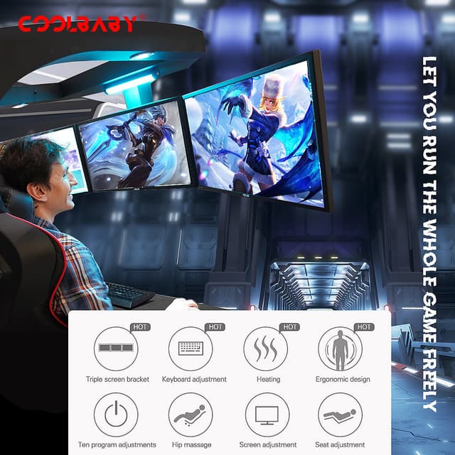 كرسي قيمنق إحترافي تصميم كرسي الإمبراطور INGREM WLDHY Zero Gravity Reclining Gaming Workstation Game Chair  Ergonomic Gaming Chair With Heat And Massage