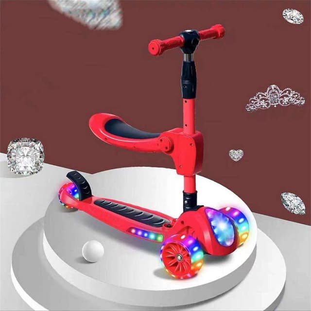 Cool Baby COOLBABY 603 Children's three-in-one scooter, with flashing light-emitting diode wheel, children's scooter, children's toys…