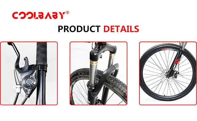 Cool Baby COOLBABY ZXCA1 Mountain Bike 26 inch Folding Bikes with Iron mountain frame, Featuring Ordinary double cutter ring and 21 Speed Shifter, Anti-Slip Bicycles（Gifts: helmets and gloves）
