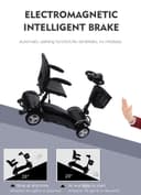 Cool Baby COOLBABY X-01 Golf Cart Electric Adult Mobility Scooter Trolley 4 Wheels Electric Folding Golf Scooter for Adults Seniors with Seat