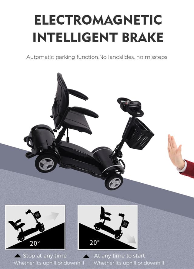 Cool Baby COOLBABY X-01 Golf Cart Electric Adult Mobility Scooter Trolley 4 Wheels Electric Folding Golf Scooter for Adults Seniors with Seat