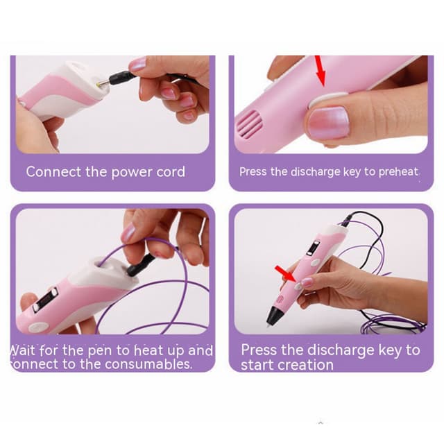 قلم ثلاثي الابعاد 12 لون كول بيبي Cool Baby SSZ113  3D printing graffiti pen with display