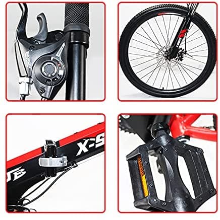 Cool Baby COOLBABY ZXCA1 Mountain Bike 26 inch Folding Bikes with Iron mountain frame, Featuring Ordinary double cutter ring and 21 Speed Shifter, Anti-Slip Bicycles（Gifts: helmets and gloves）