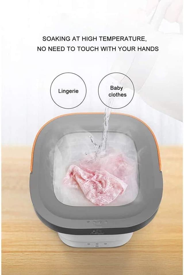 غسالة ملابس صغيرة قابلة للطي محمولة Portable Mini Folding Clothes Washing Machine