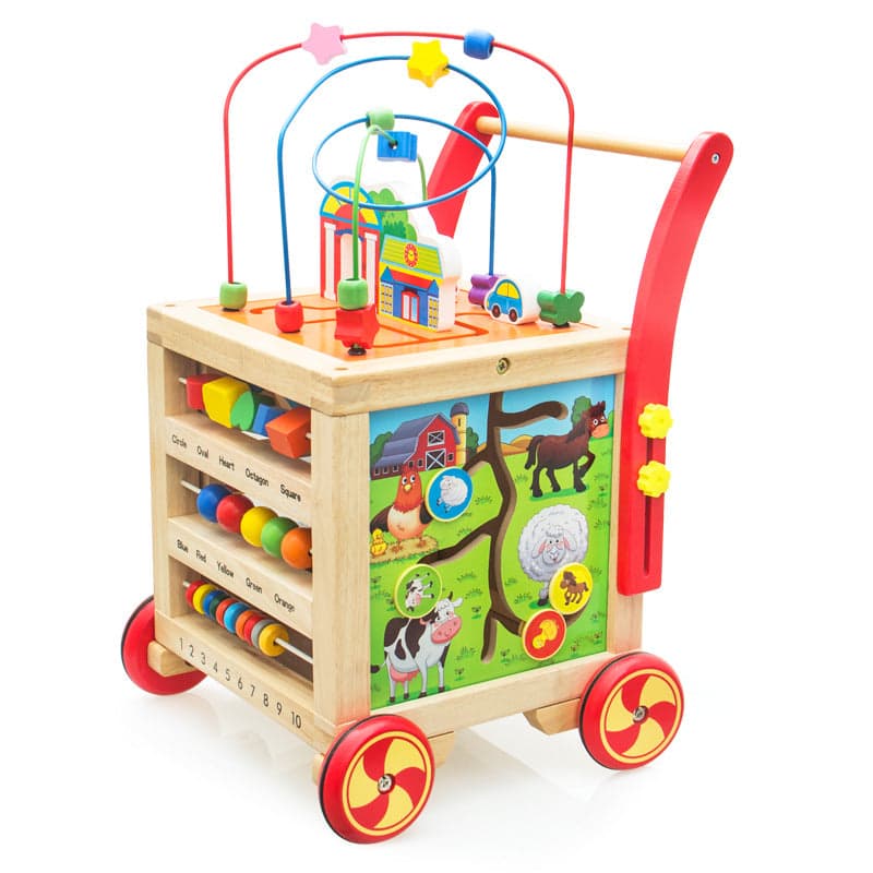 Cool Baby COOLBABY MZXBC Walkers Activity & Gear Kids Walker Infants 's Walker Wooden Baby Walker Puzzle Round Beads Learning Toys