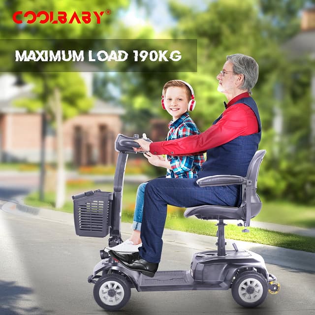 Cool Baby X-02 4 Wheel Electric Folding Mobility Scooter Portable Electric Wheelchair Scooter for Adult and Elderly