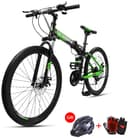 Cool Baby COOLBABY ZXCA1 Mountain Bike 26 inch Folding Bikes with Iron mountain frame, Featuring Ordinary double cutter ring and 21 Speed Shifter, Anti-Slip Bicycles（Gifts: helmets and gloves）