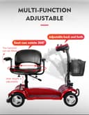 Cool Baby COOLBABY X-01 Golf Cart Electric Adult Mobility Scooter Trolley 4 Wheels Electric Folding Golf Scooter for Adults Seniors with Seat