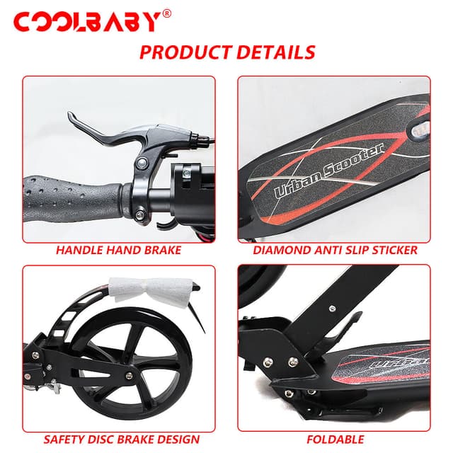 Cool Baby COOLBABY CS003 Folding Scooter For Adult Hight-Adjustable Scooter With Big Wheel (Hand Brake Device Or Foot Brake Device)