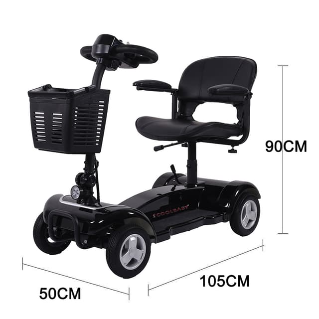 Cool Baby COOLBABY X-01 Golf Cart Electric Adult Mobility Scooter Trolley 4 Wheels Electric Folding Golf Scooter for Adults Seniors with Seat