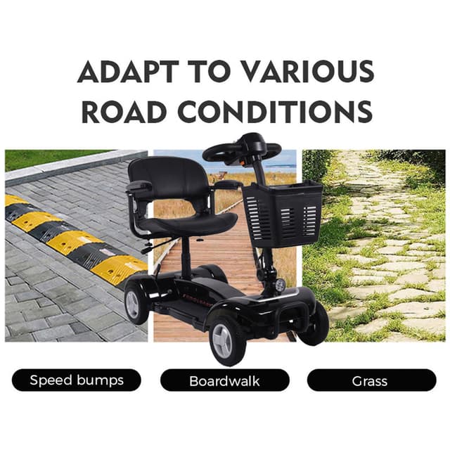 Cool Baby COOLBABY X-01 Golf Cart Electric Adult Mobility Scooter Trolley 4 Wheels Electric Folding Golf Scooter for Adults Seniors with Seat