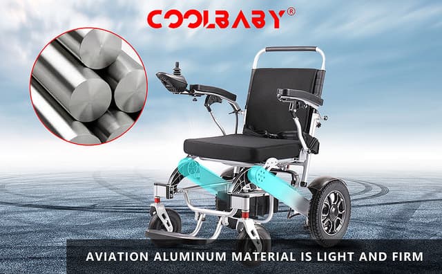 كرسي متحرك كهربائي لكبار السن وذوي الاحتياجات الخاصة قابل للطي كول بيبي COOLBABY DDLY01 Lightweight Folding Electric Wheelchair Intelligent Aluminum