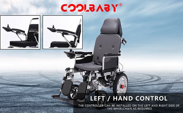 Cool Baby COOLBABY DDLY02 Electric Power Wheelchair Can Fold Lightweight Elderly Disabled Intelligent Adjustment Automatic Full-lying Electric Wheelchair