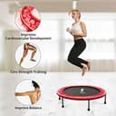 Cool Baby COOLBABY HP8962-RD 40 Inch Mini Exercise Trampoline for Adults or Kids - Indoor Fitness Rebounder Trampoline-Red