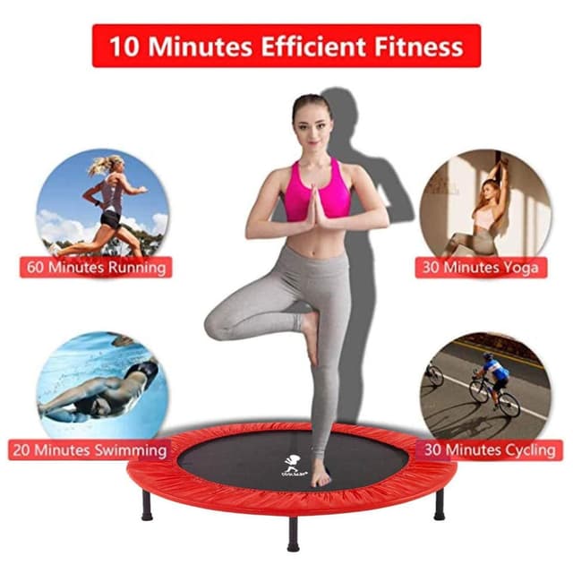 Cool Baby COOLBABY HP8962-RD 40 Inch Mini Exercise Trampoline for Adults or Kids - Indoor Fitness Rebounder Trampoline-Red