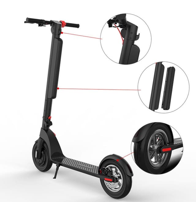 CRONY X8 Electric Kick Scooter, Replaceable dual battery capacity, Foldable10 inch