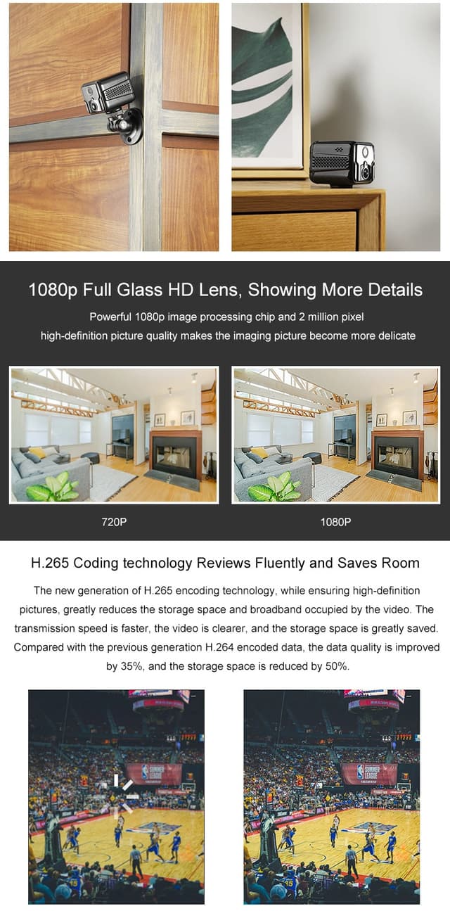 T9G2 Smart Mini 4G Nano SIM card IP Security Camera 1080P