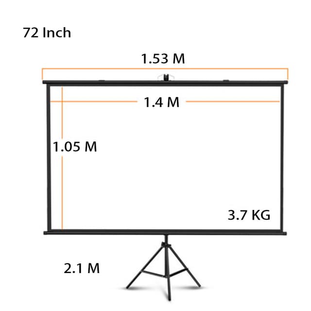 CRONY 72“projector screen with stand Portable Foldable Projection Movie Screen Fabric
