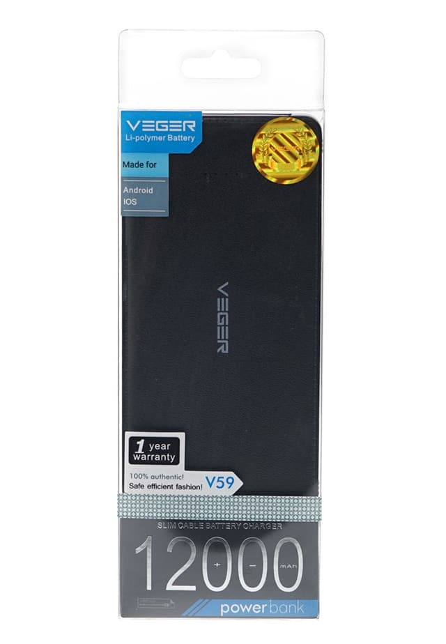 Veger 12000mAh Power Bank for Smart Phones - V59