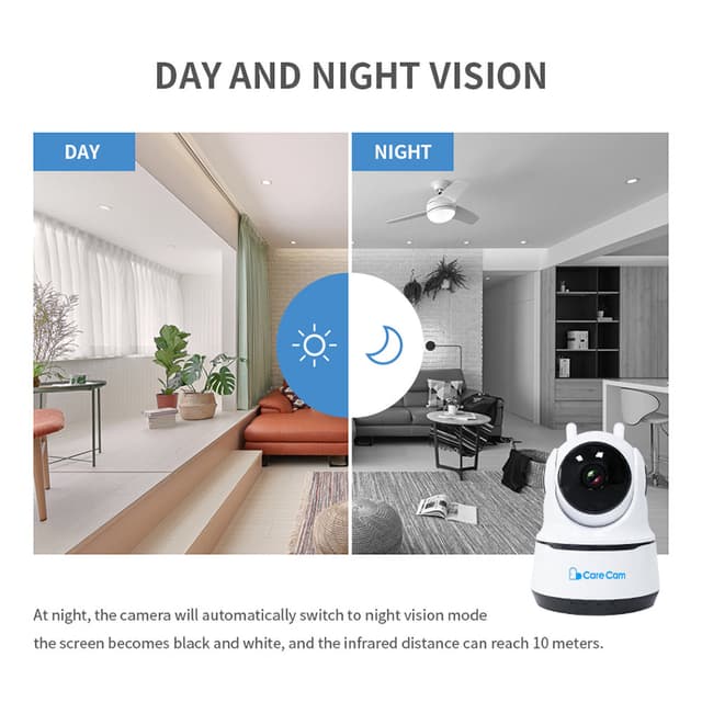 كاميرا المراقبة المنزلية الذكية 1080px أبيض WiFi Home Smart Camera - CRONY
