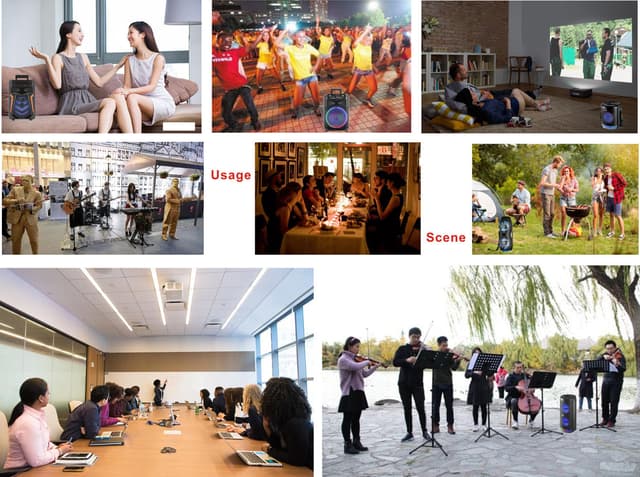 مكبرات صوت مع مايك محمول أسود كروني Crony Black Portable Microphone With Party Speaker