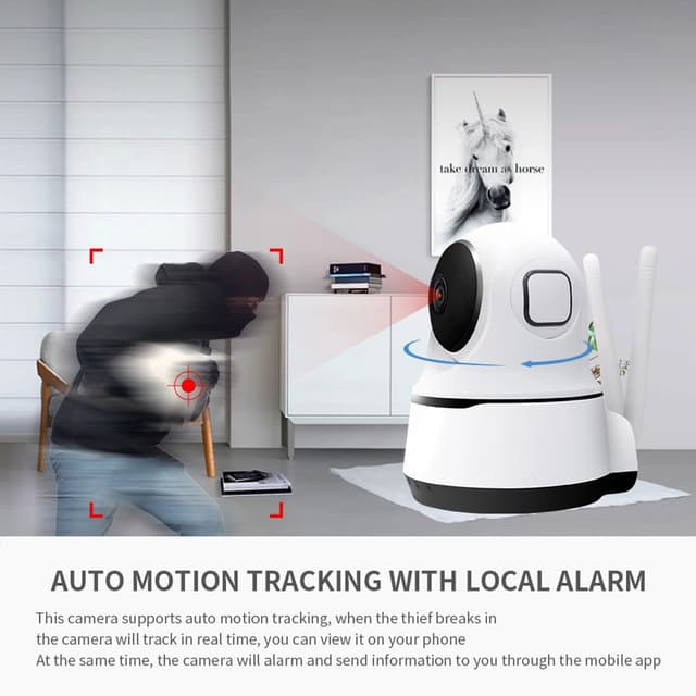 كاميرا المراقبة المنزلية الذكية 1080px أبيض WiFi Home Smart Camera - CRONY