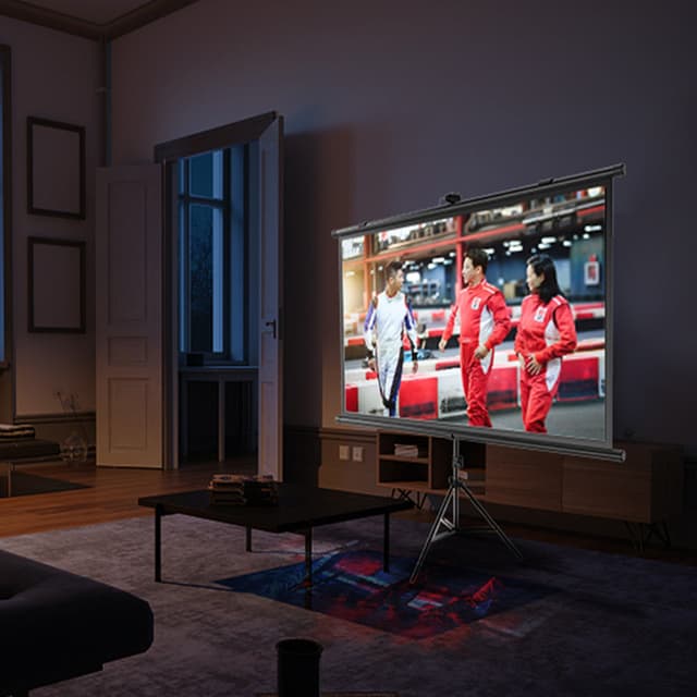 CRONY 72“projector screen with stand Portable Foldable Projection Movie Screen Fabric