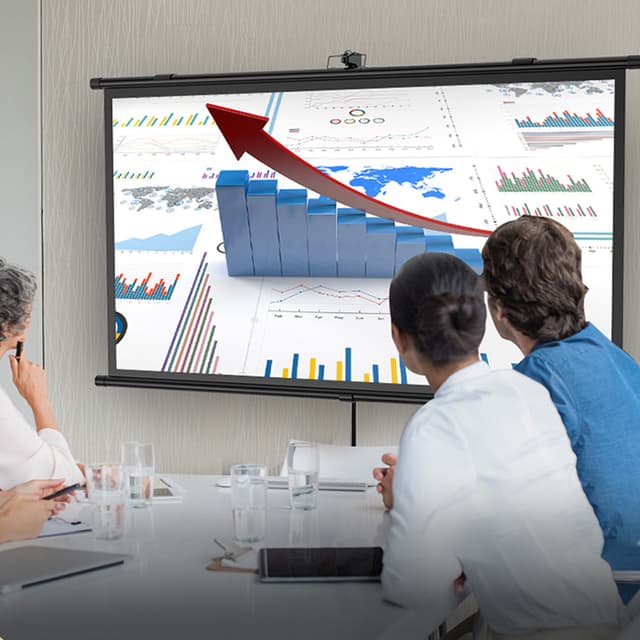 CRONY 72“projector screen with stand Portable Foldable Projection Movie Screen Fabric