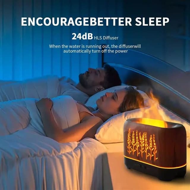 مرطب ومعطر للهواء 3D Warm Flame Led Mist Air Humidifier Essential Oil Diffuser مع ريموت كنترول