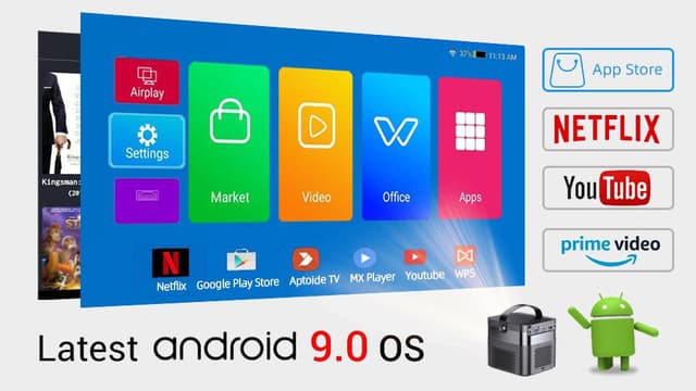 بروجكتر باينتك سنيمائي محمول Byintek Smart 3D DLP Projector UFO U70 Pro و بمقاس عرض 180 إنش