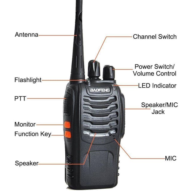 Baofeng 5W BF- 888s 4PCS Walkie Talkies Handheld Two Way Radios Battery and Charger